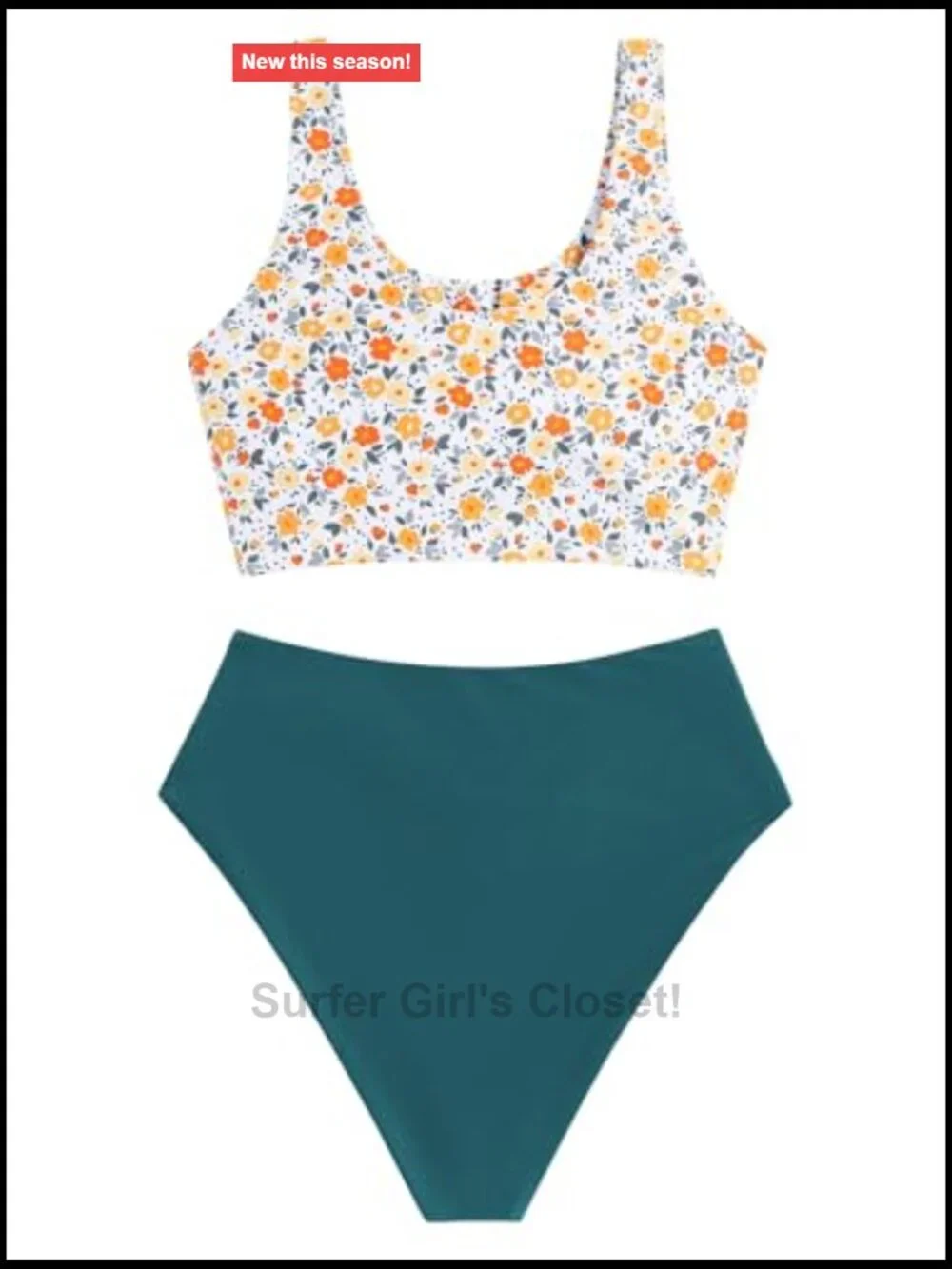 High Waisted Tankini Set with Knot Front Tummy Control Swimsuit
